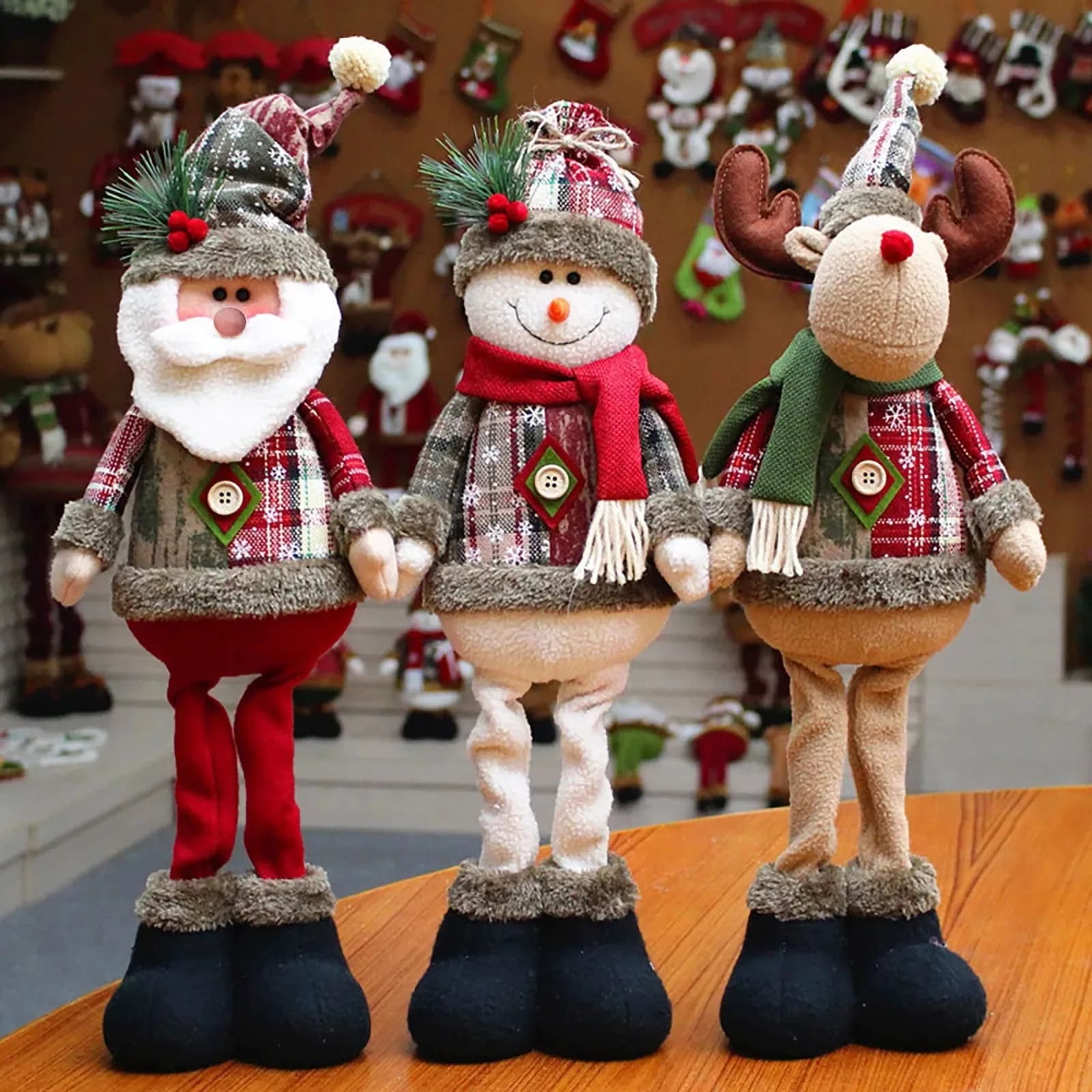 Boneco de Natal retrátil 40 a 55 cm: Papai Noel, Boneco de Neve ou Rena, foto 2