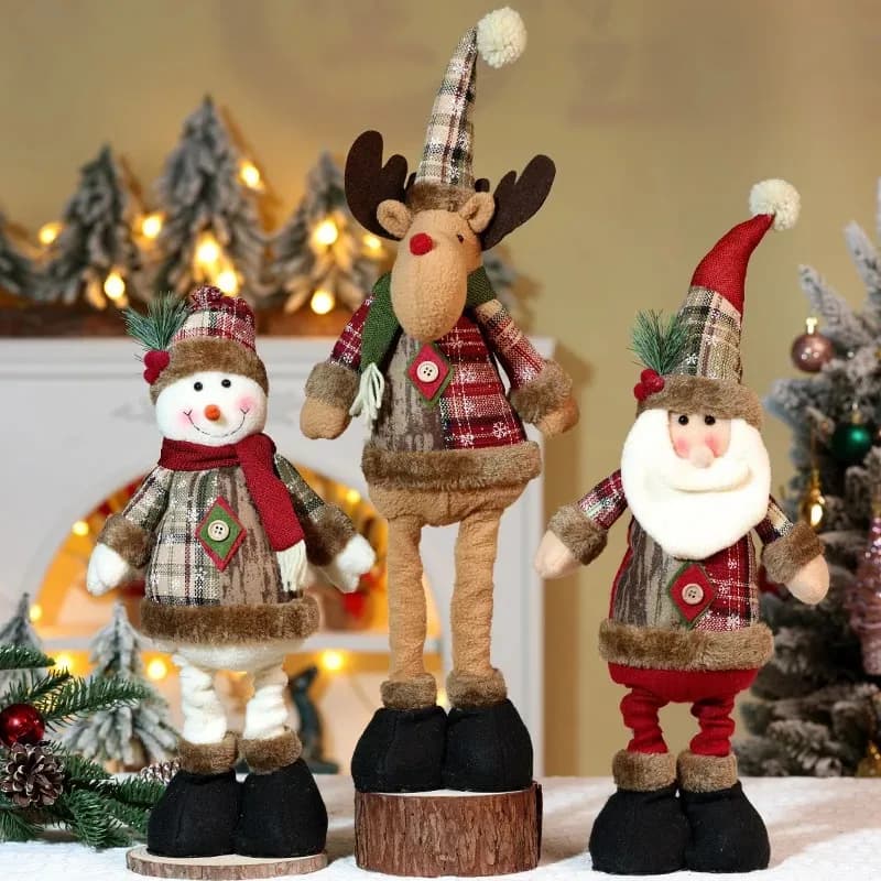 Boneco de Natal retrátil 40 a 55 cm: Papai Noel, Boneco de Neve ou Rena, foto 3
