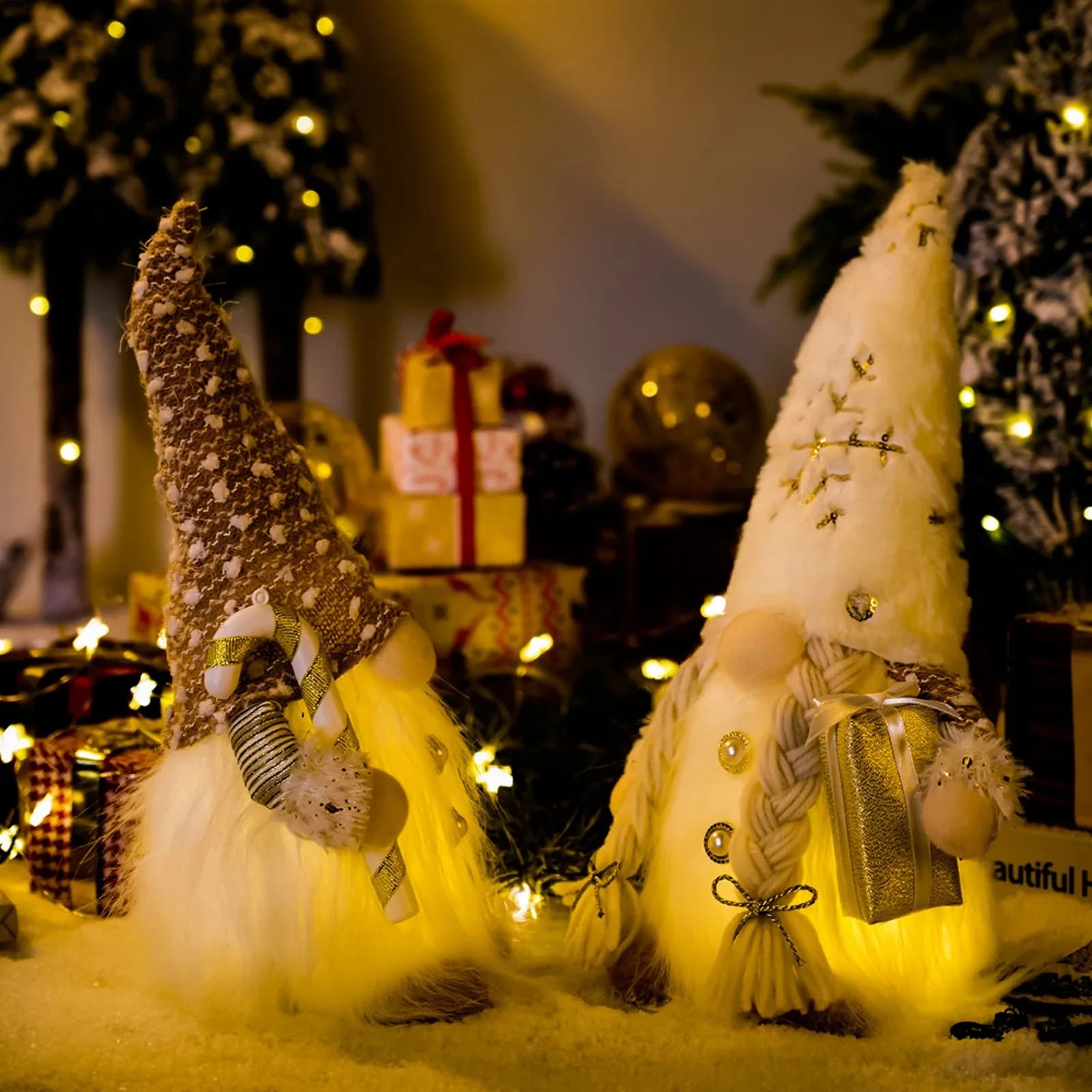 Gnomo de Natal luminoso 30 cm