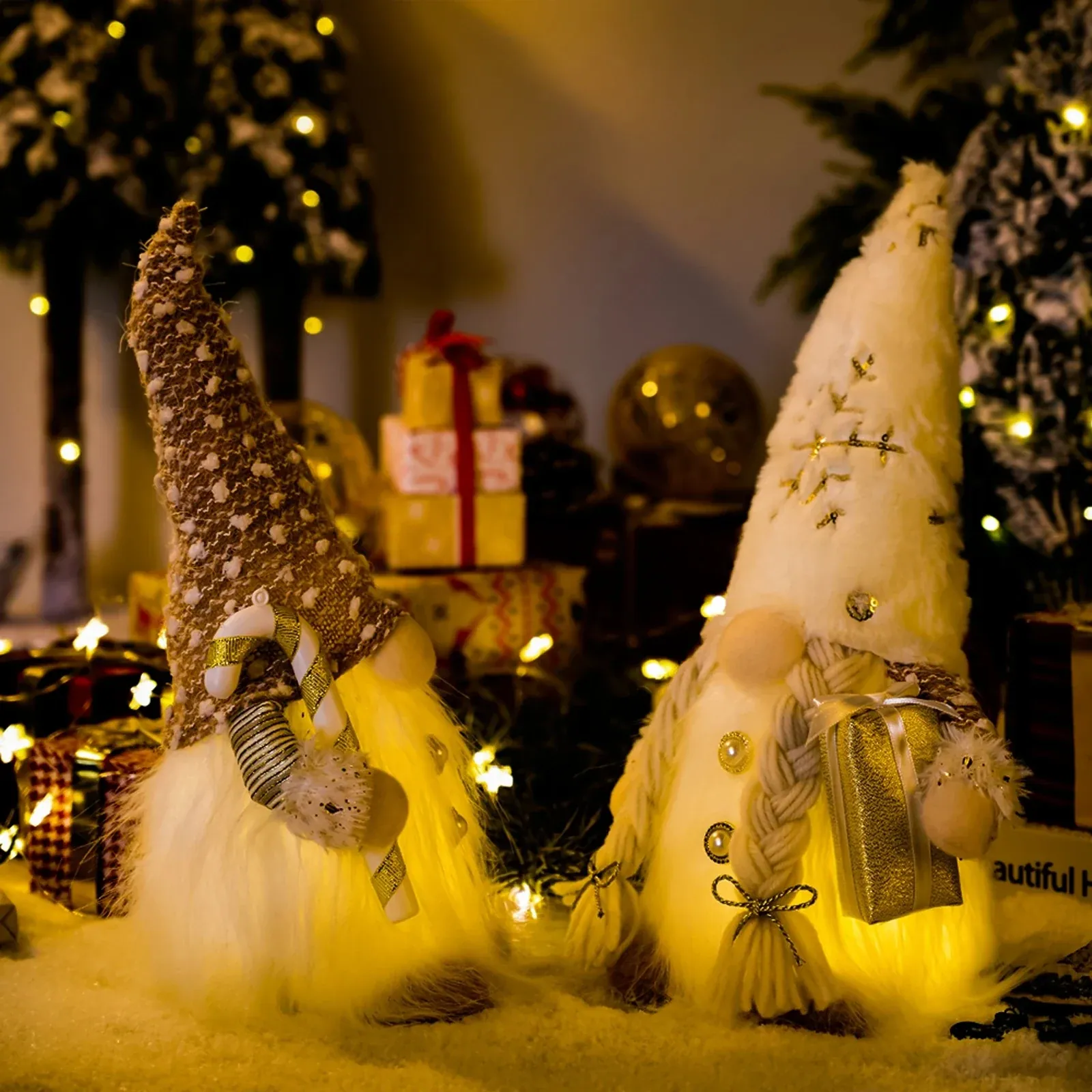 Gnomo de Natal luminoso 30 cm