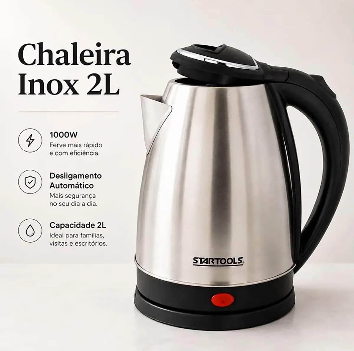 Kit cozinha 3 em 1 Startools: chaleira elétrica 2 L, processador 2 L e sanduicheira grill, foto 3
