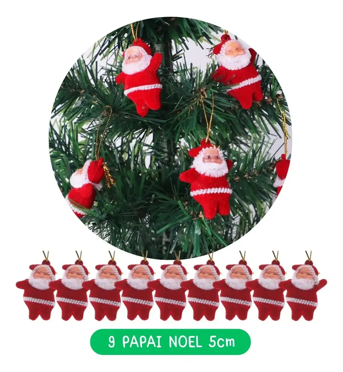 Kit 56 enfeites para árvore de Natal com ponteira e pisca-pisca, foto 6