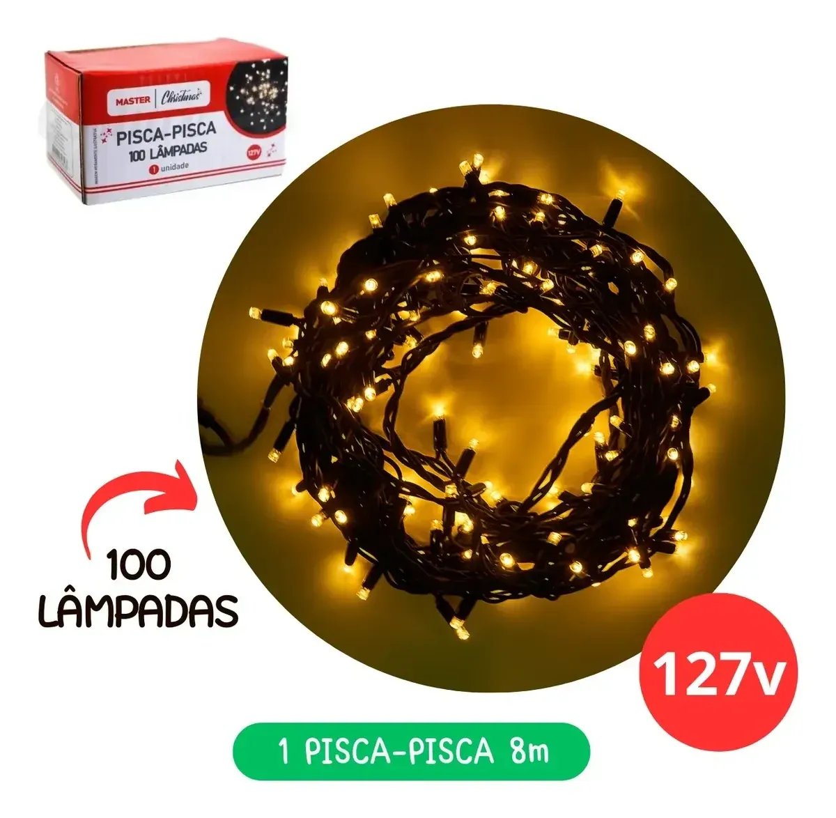 Kit 56 enfeites para árvore de Natal com ponteira e pisca-pisca, foto 7