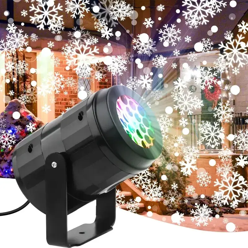 Projetor de Natal LED de flocos de neve para parede, fachada e jardim