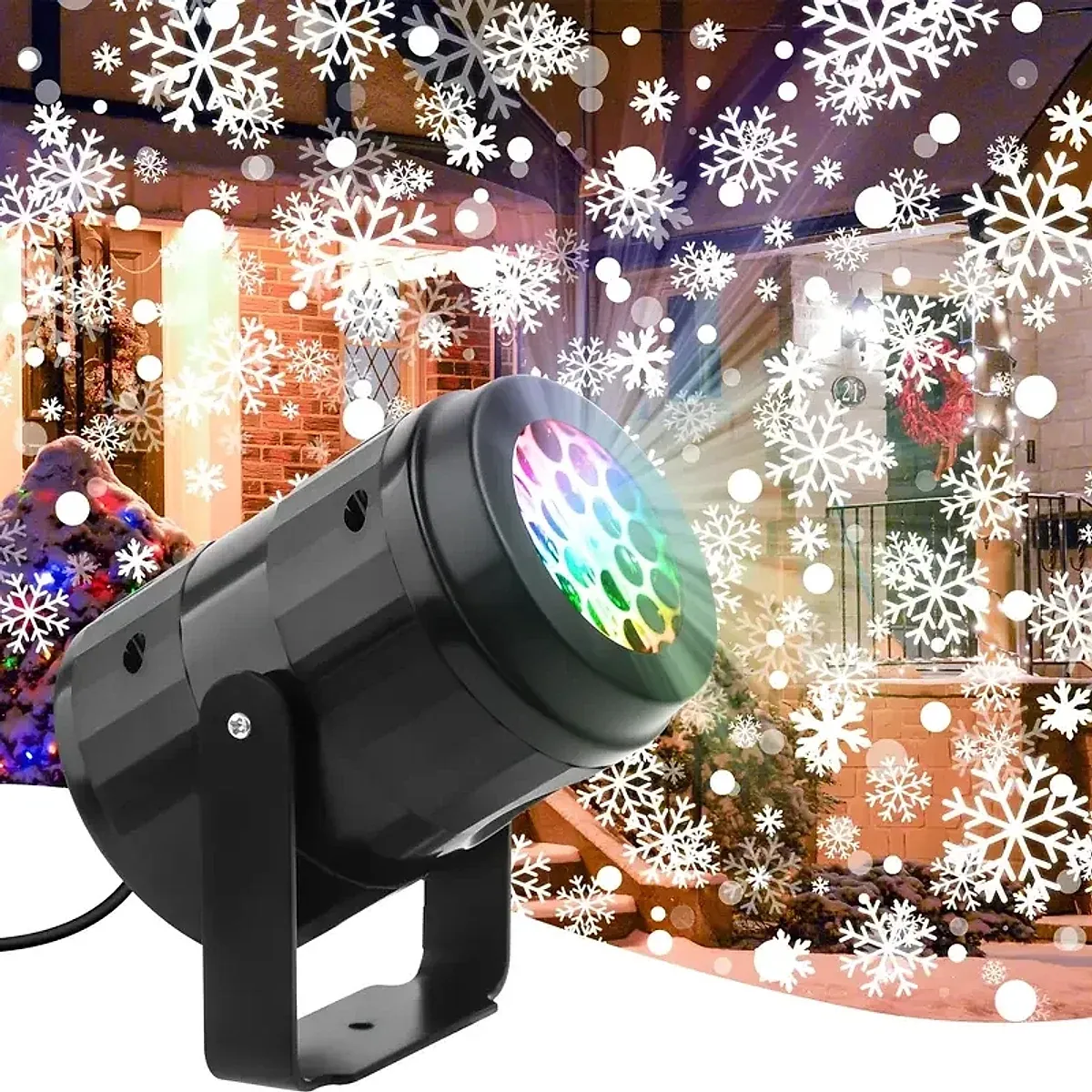 Projetor de Natal LED de flocos de neve para parede, fachada e jardim