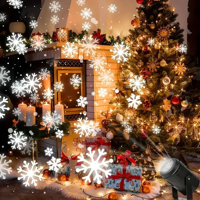 Projetor de Natal LED de flocos de neve para parede, fachada e jardim, foto 2
